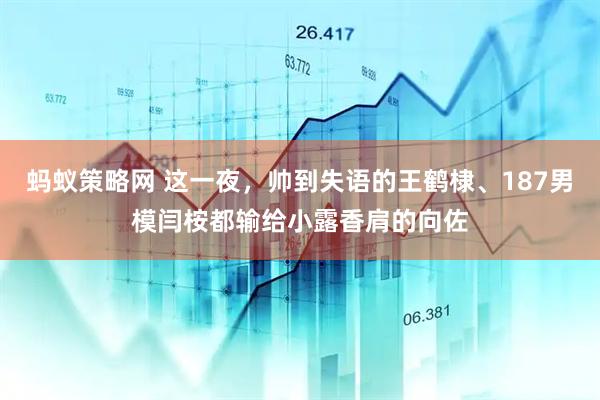 蚂蚁策略网 这一夜，帅到失语的王鹤棣、187男模闫桉都输给小露香肩的向佐